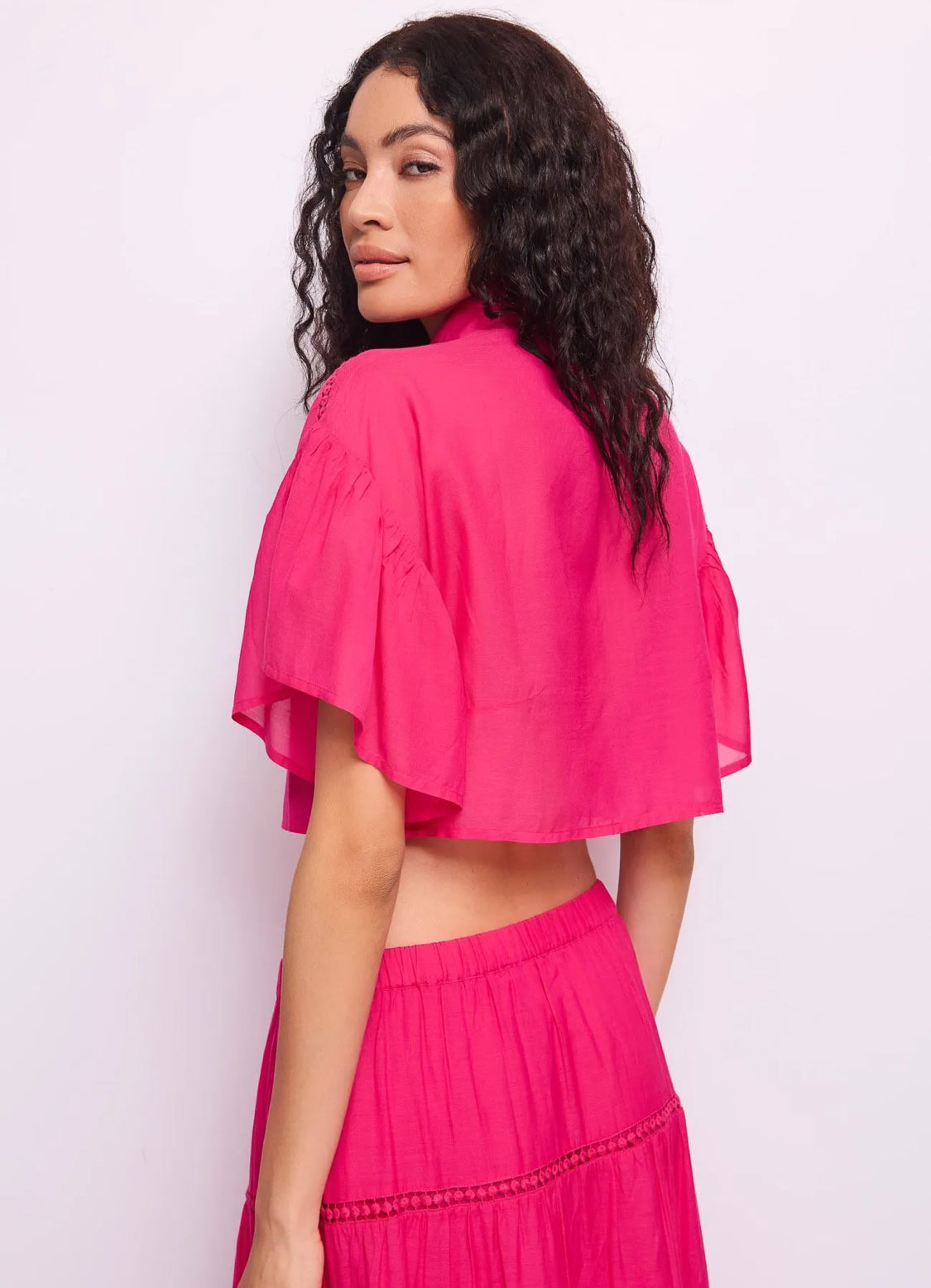 GAUDI WOMEN’S fuchsia cotton shirt 511FD45015