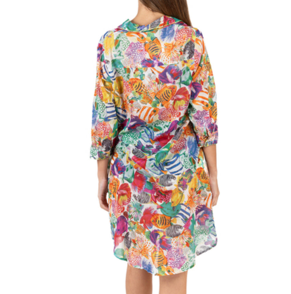 Isla Multicolor Fish dress 100% cotton 31650
