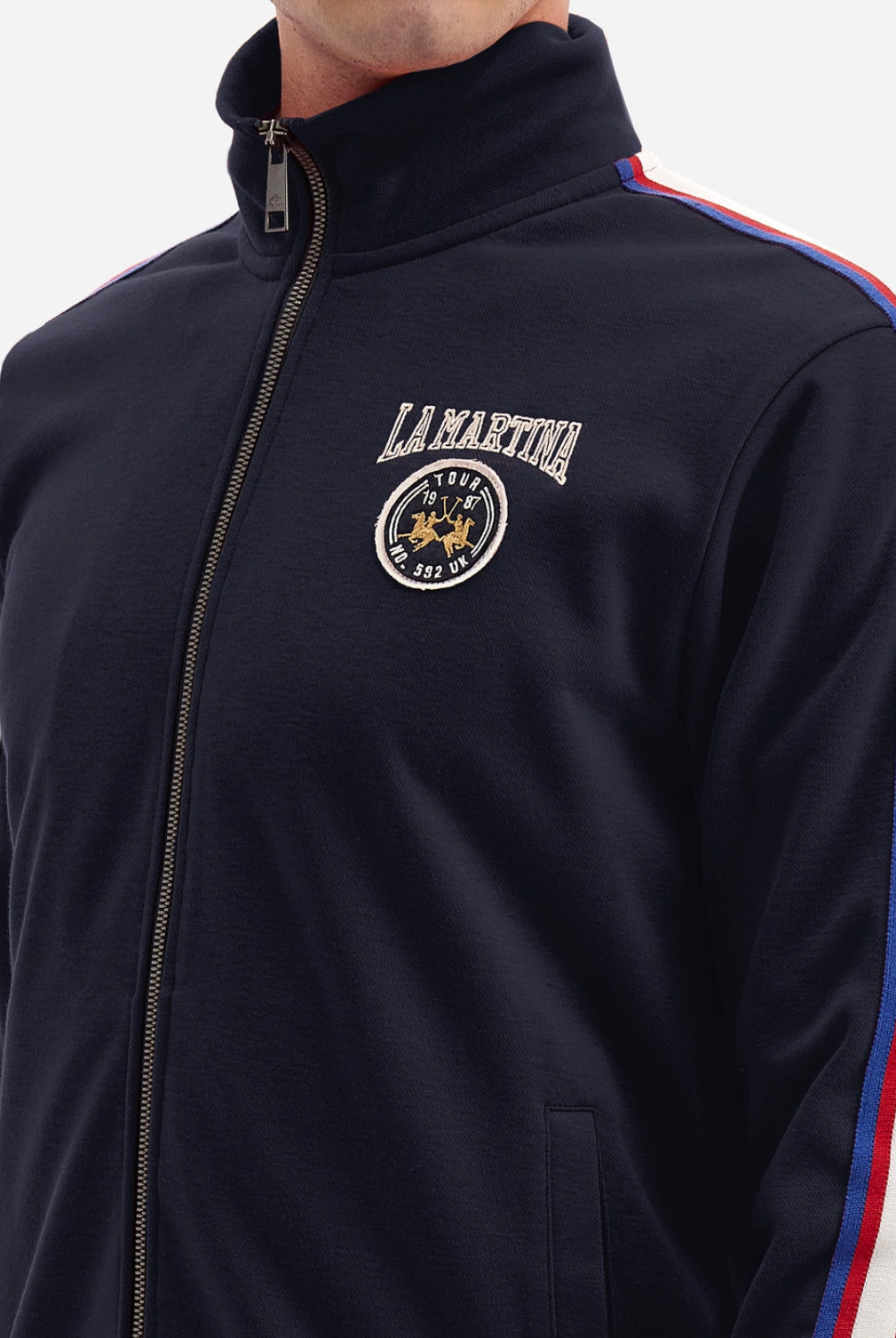 LA MARTINA MAN FULL ZIP INTERLOCK SWEATSHIRT FLEECE WMF304