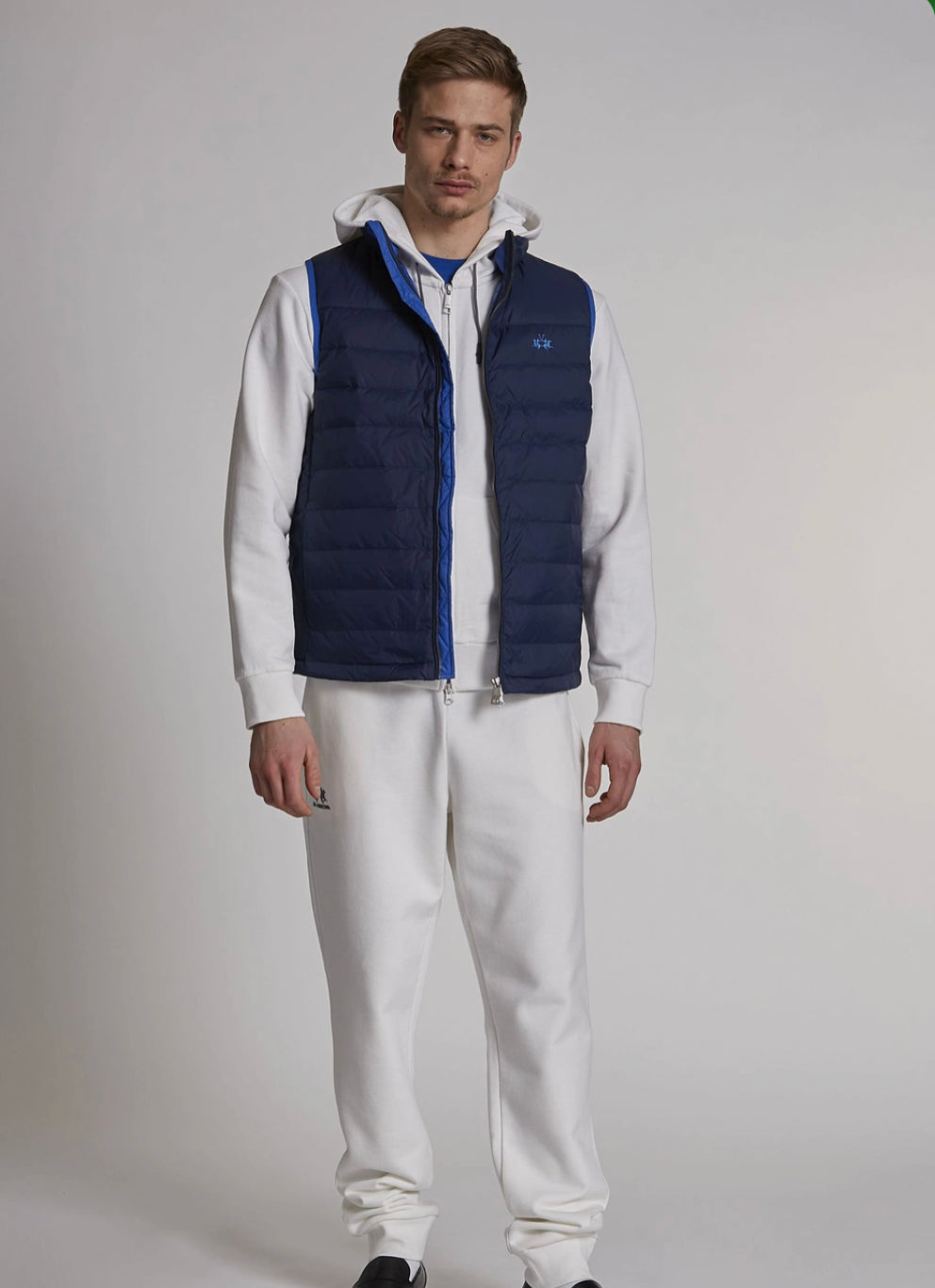 La Martina MAN BASIC FLEECE FULL ZIP HOODED COTTON CCMF02 regular fit- off white CCMF02