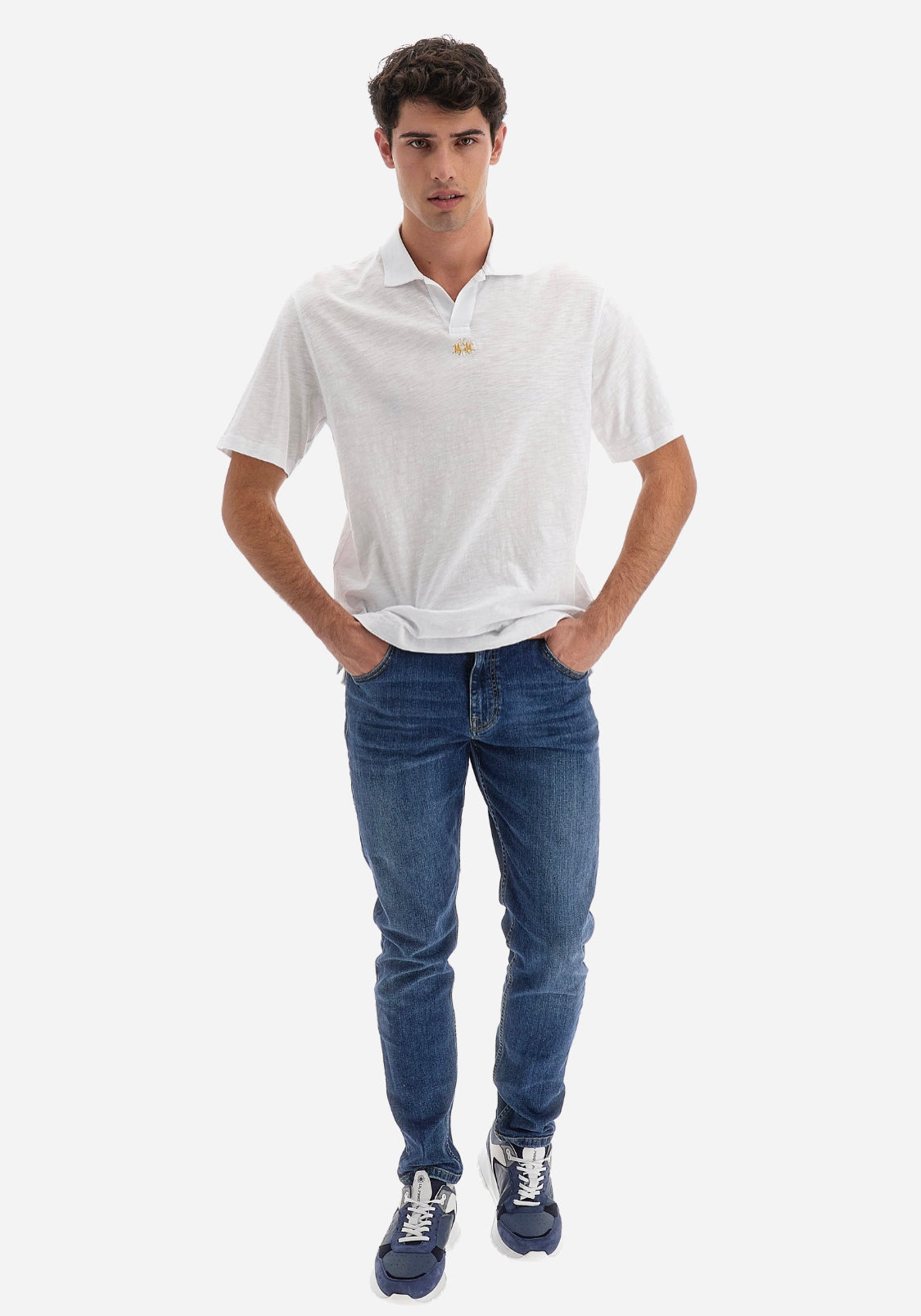 La Martina man BASIC Polo T-Shirt SLUB JERSEY Small Logo CCMP05