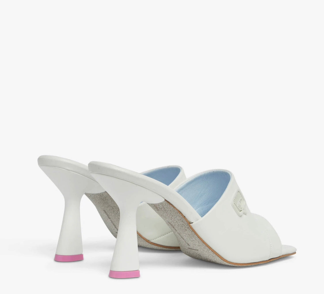 Chiara Ferragni Eyelike Mule Sandals White 62%