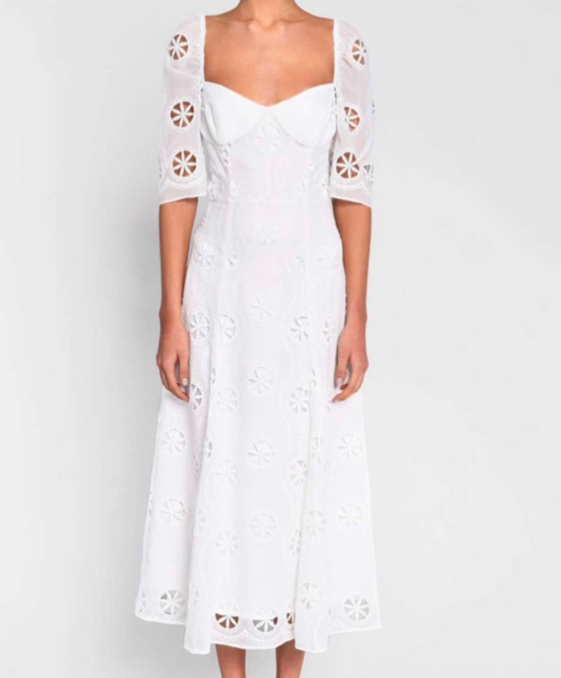 True Decadence Embroidery White Dress