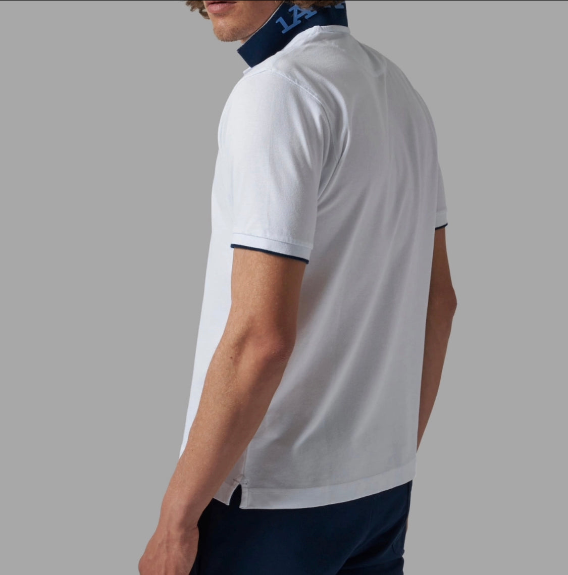 La Martina man BASIC Polo Neck T-Shirt White CCMP01