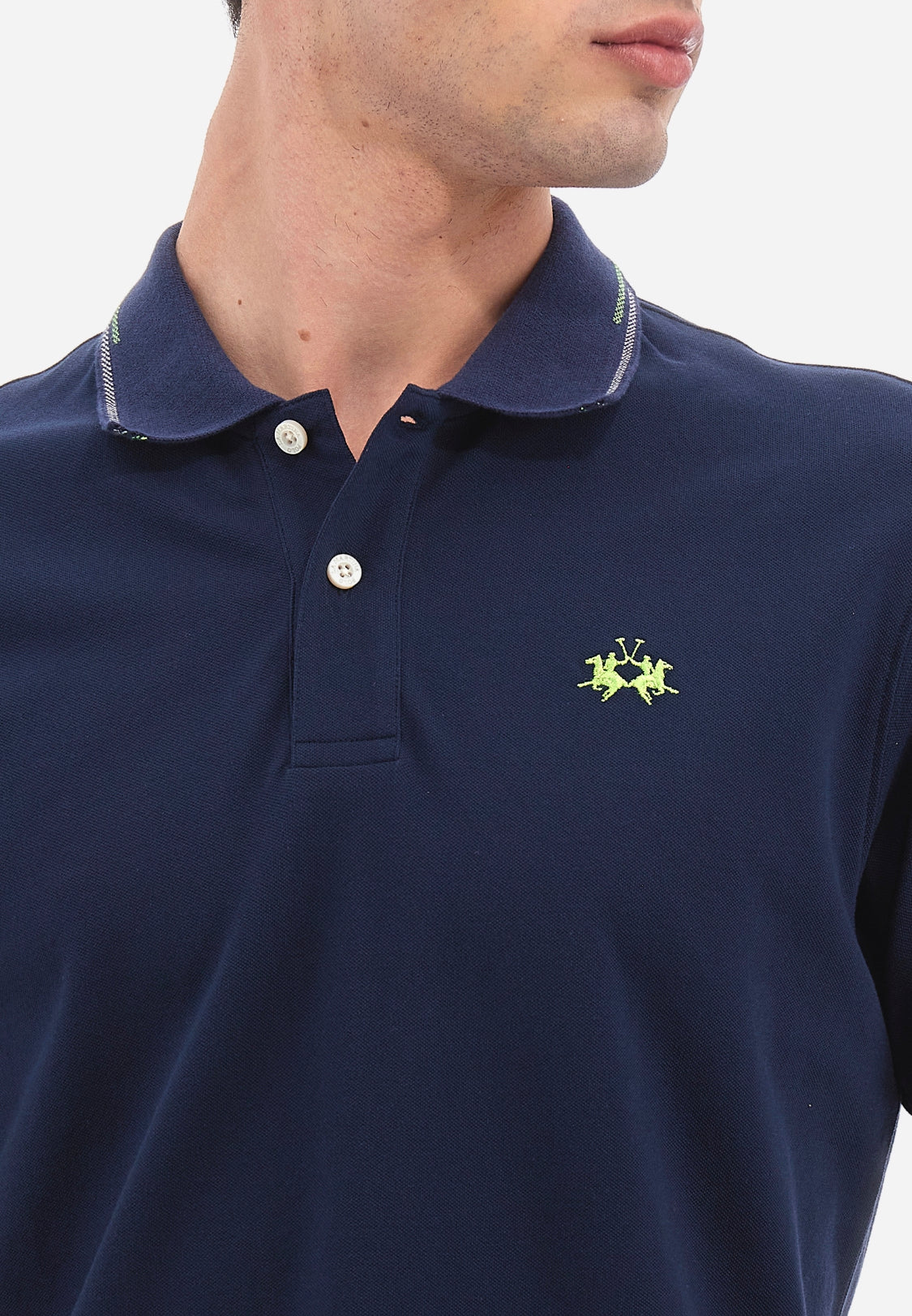 La Martina MAN piquet stretch polo t-shirt VMP007