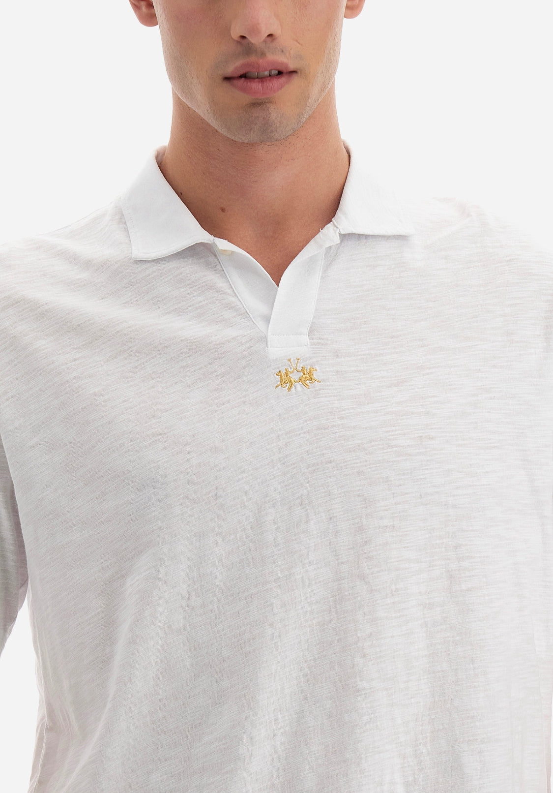 La Martina man BASIC Polo T-Shirt SLUB JERSEY Small Logo CCMP05