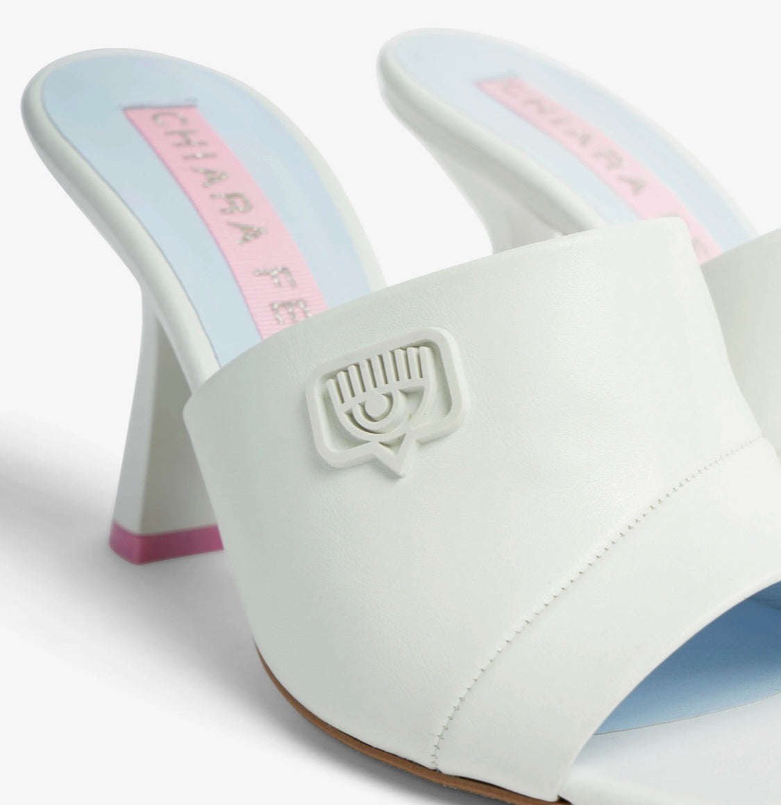 Chiara Ferragni Eyelike Mule Sandals White 62%