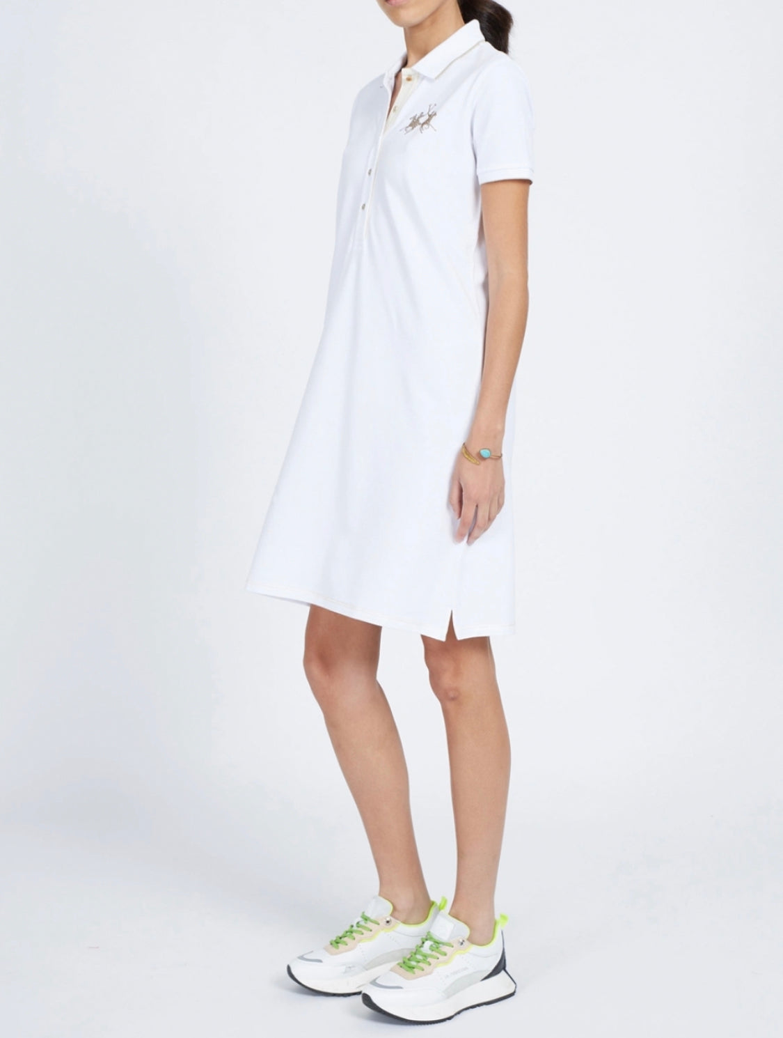 La Martina Women's short-sleeved dress in regular fit stretch cotton - Reimo VWD004