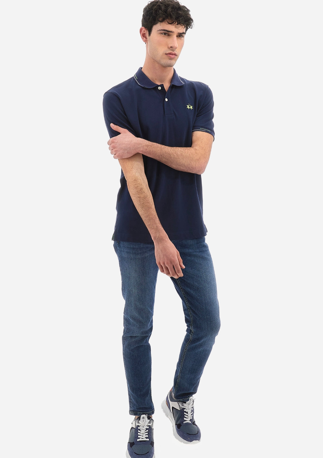 La Martina MAN piquet stretch polo t-shirt VMP007