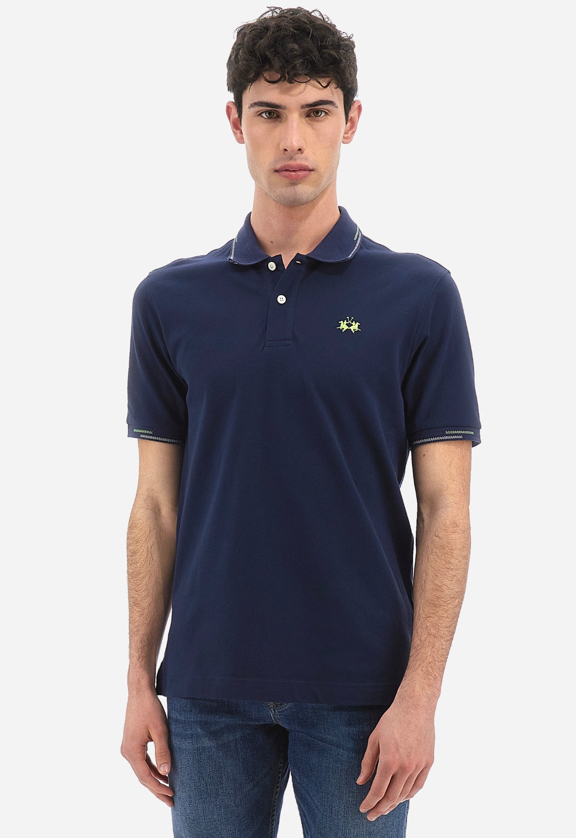 La Martina MAN piquet stretch polo t-shirt VMP007