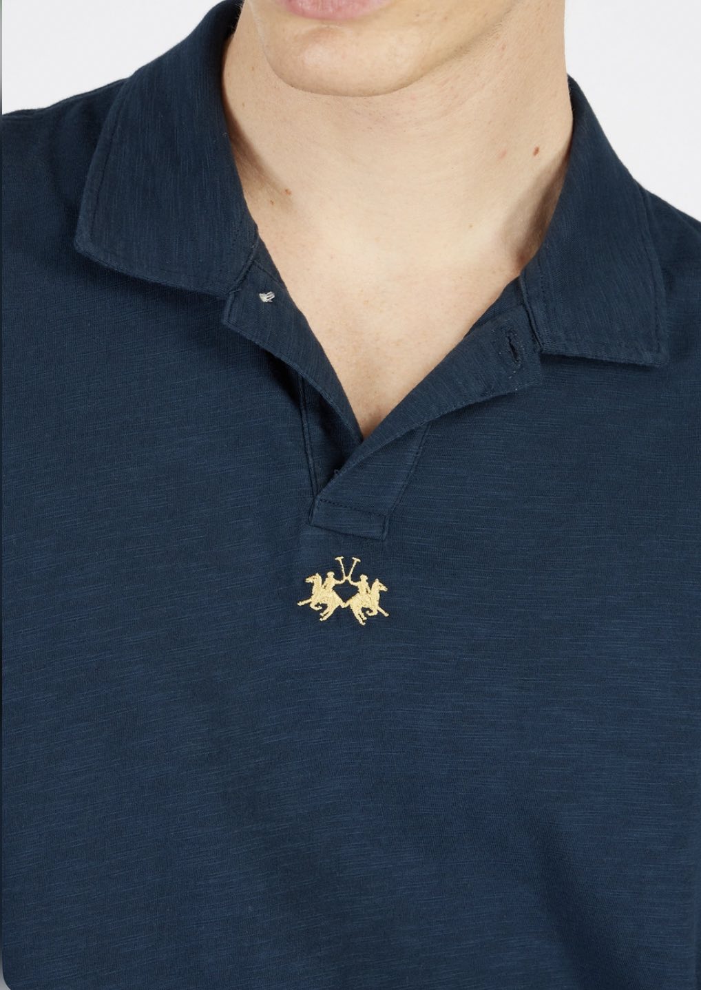 La Martina man BASIC Polo T-Shirt SLUB JERSEY Small Logo CCMP05