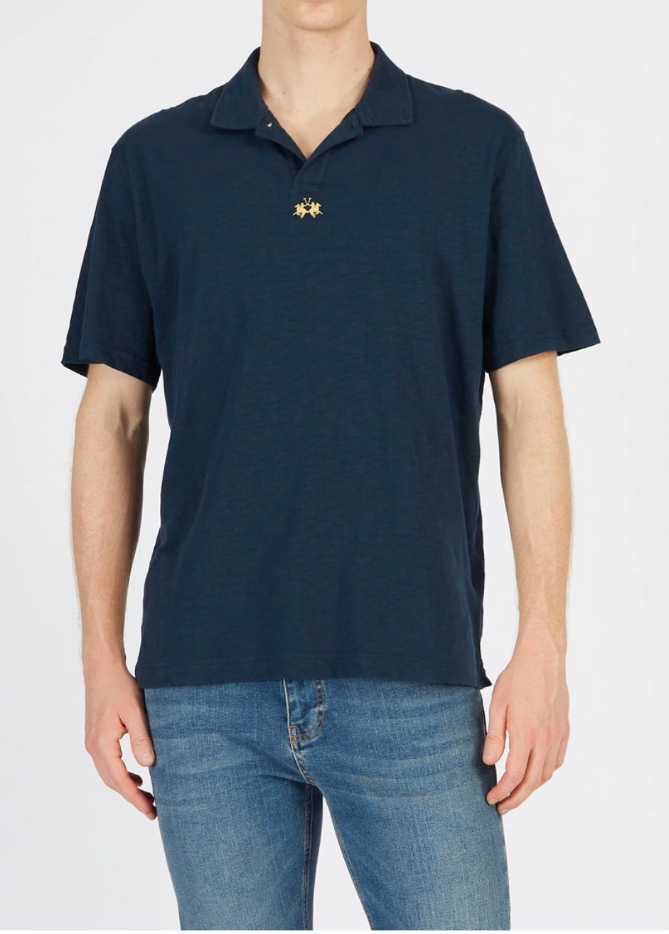 La Martina man BASIC Polo T-Shirt SLUB JERSEY Small Logo CCMP05