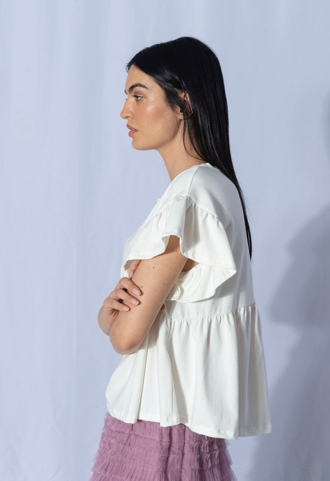 Butterfly White Women's Top P173ST155