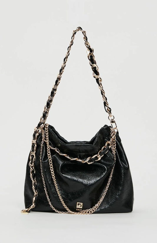 Gaudi Black bucket bag with chains