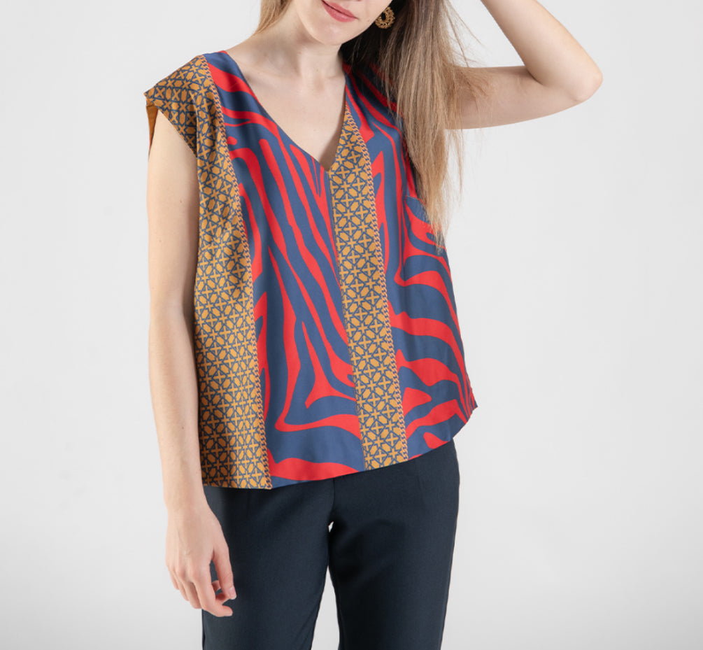 ANONYME MUSE RED BLOUSE A46SB072