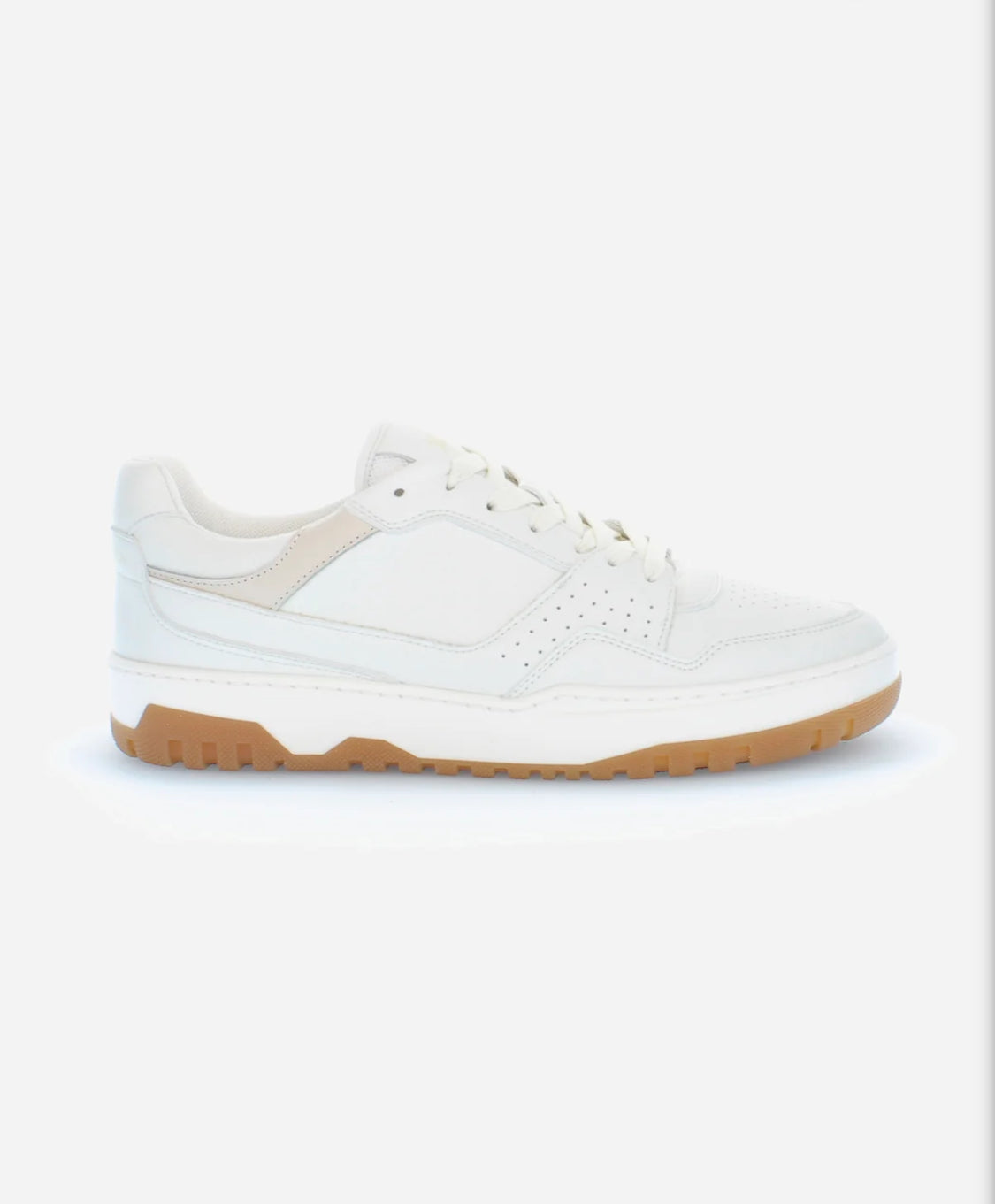 La Martina Women's vintage basketball sneaker in mixed vegetable leather - Field 85 LFW241.500.3000