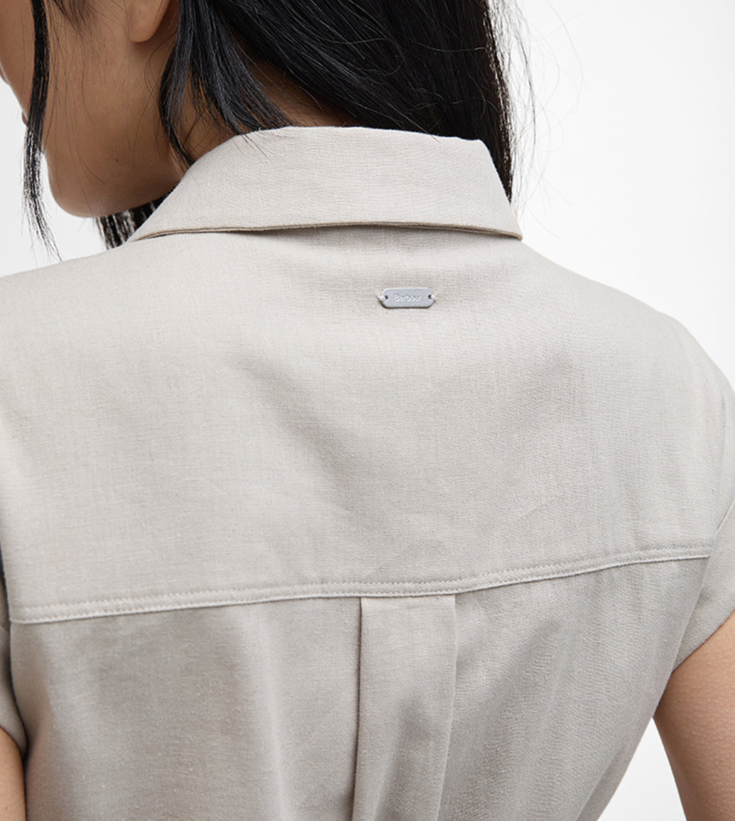 BARBOUR BIRDIE MAXI DRESS LIGHT SAND
