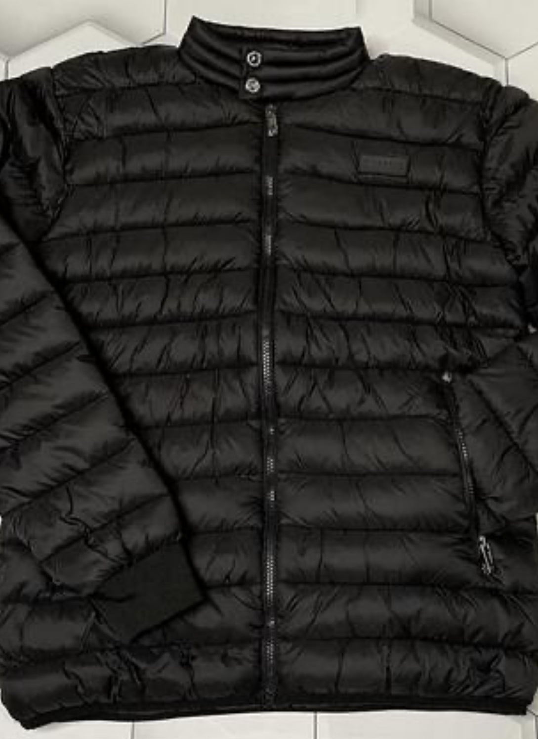 Richmond X Feather down jacket with front pockets  with cemeira, long sleeves with cuffs and high collar UMA25154PI