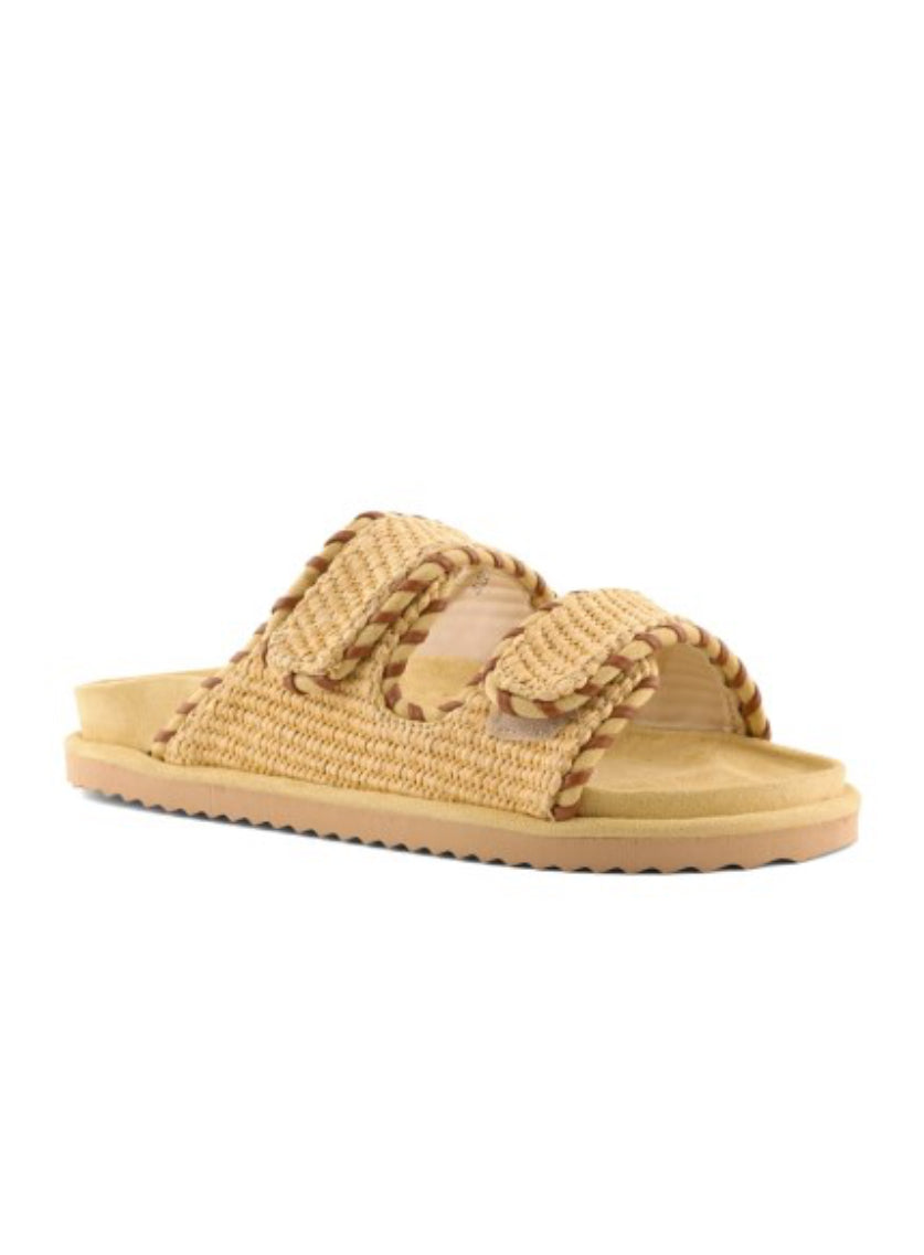 COLORS OF CALIFORNIA TWO STRAP SANDAL IN RAFFIA HC.BIOW606