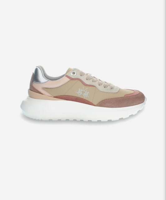 LA MARTINA WOMAN TRAINER IN SUEDE AND FABRIC