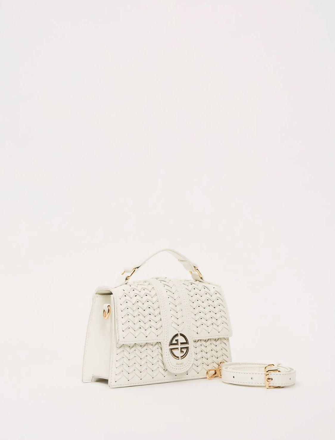 GAUDI White faux leather top handle bag v6AE-12862