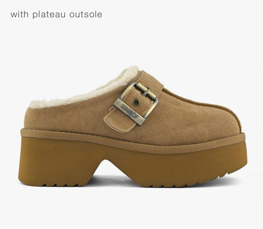 Colors of California Cow suede sabot with plateau outsole HC.HELEN03
