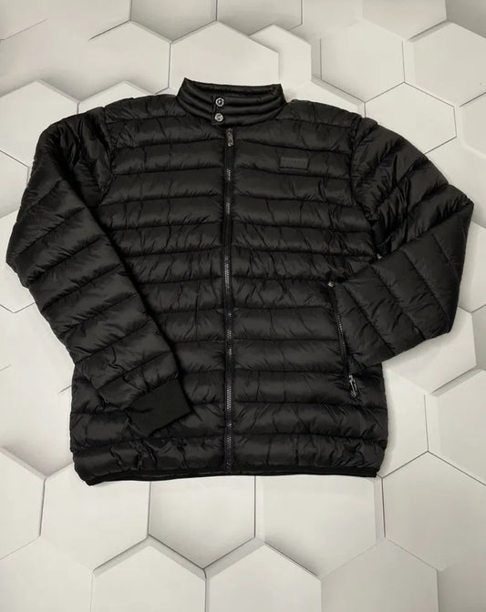 Richmond X Feather down jacket with front pockets  with cemeira, long sleeves with cuffs and high collar UMA25154PI