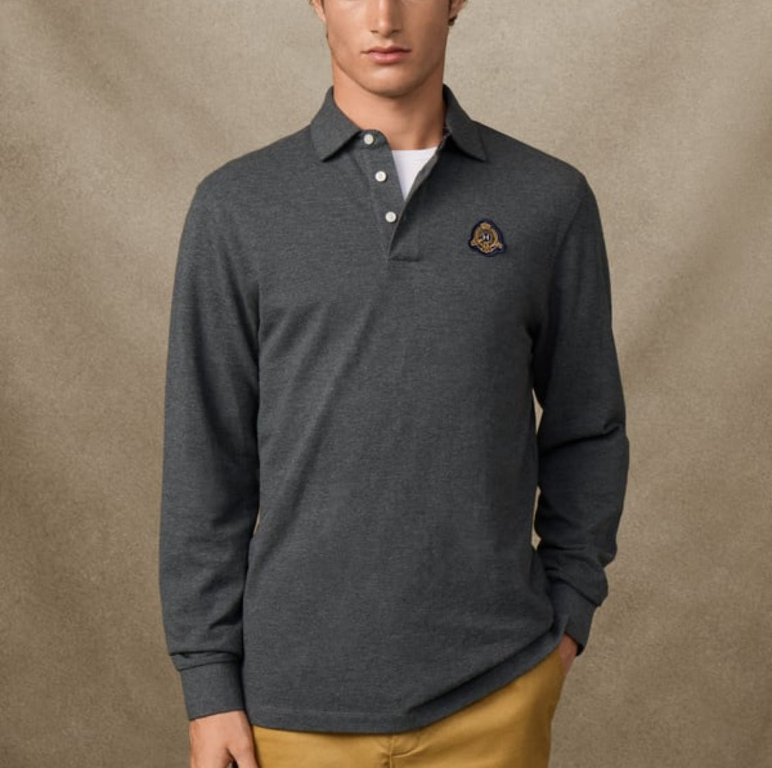 HACKETT CLASSIC FIT LONG SLEEVE CREST POLO HM5500004