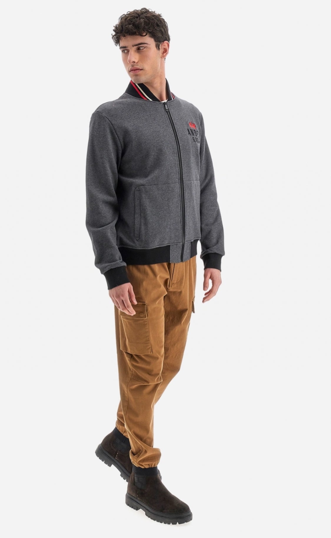 LA MARTINA MAN FULL ZIP FLEEZE BRUSHED WMF604