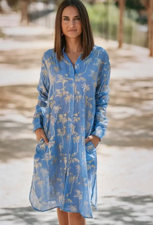 Isla Palm dress 100% cotton 35848