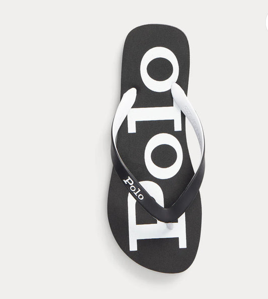 Polo Ralph Lauren BOLT UNISEX  Toe-Post Sandals black/white