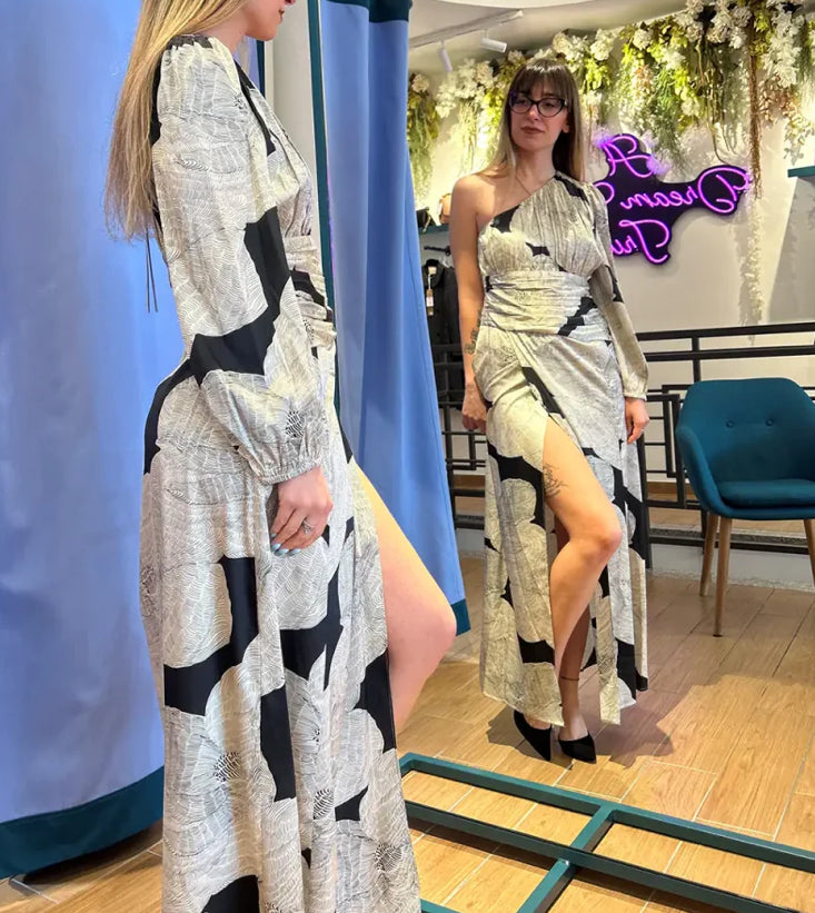 ANON ONE SHOULDER LONG DRESS A125SD022 50%