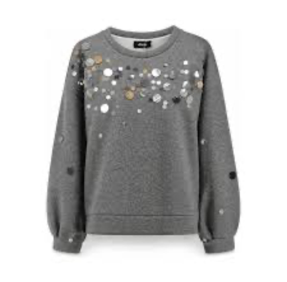 Dixie WOMEN'S GREY SWEATSHIRT WITH MAXI SEQUINS F853B002A