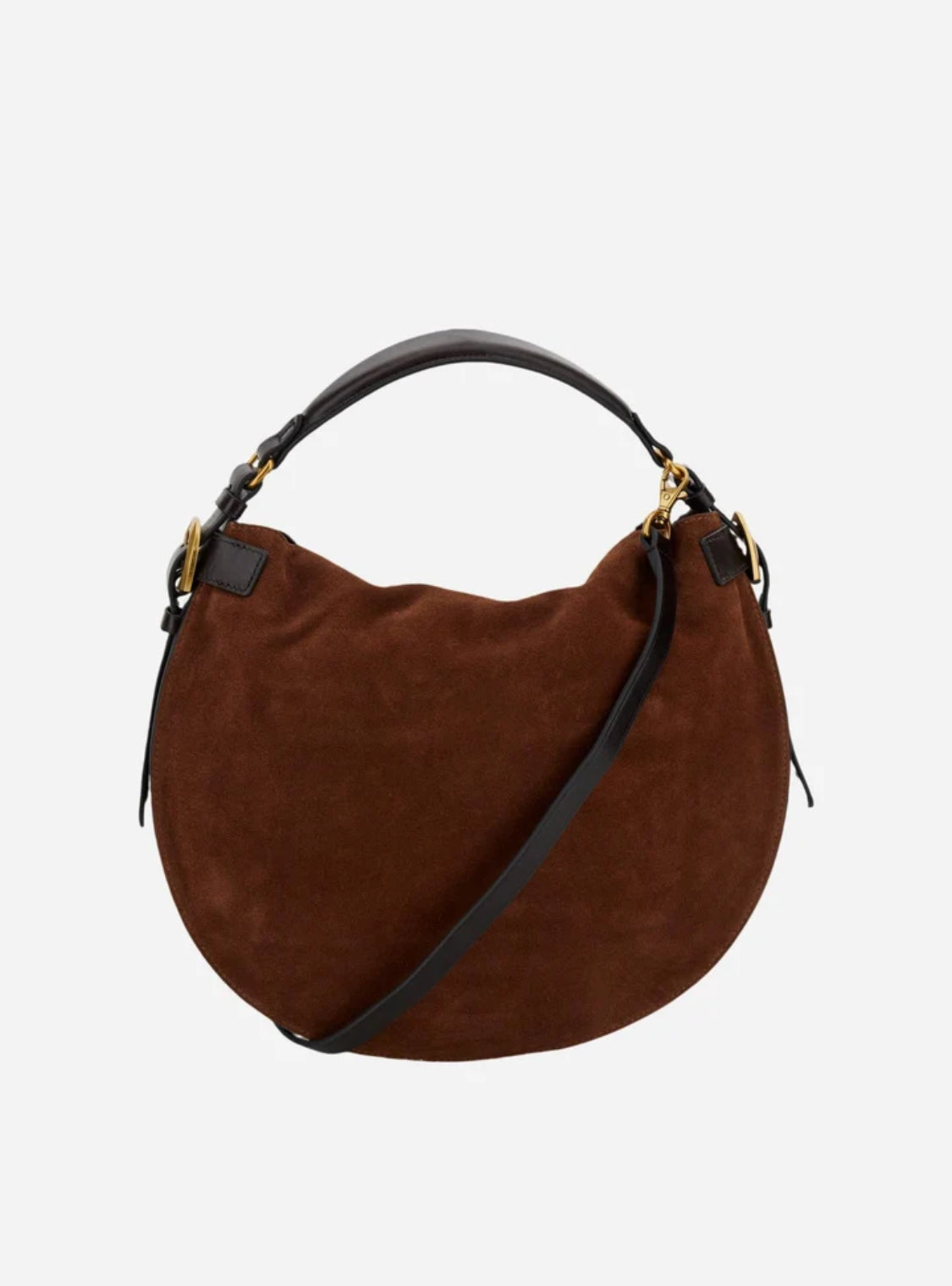 LA Martina Suede hobo bag with leather details - Luna Hobo carry over