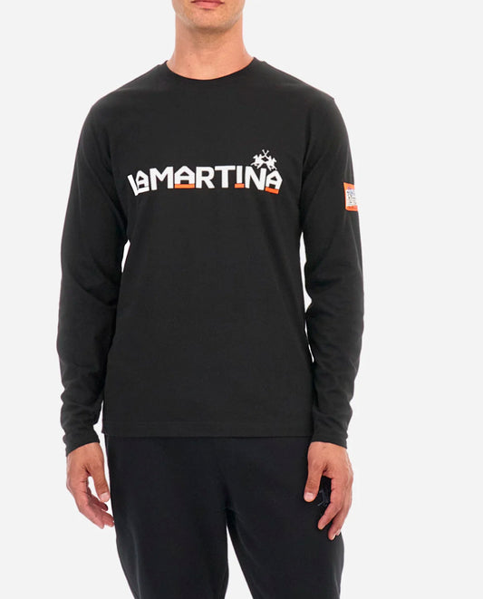 LA MARTINA MAN Regular-fit polo shirt longsleeve in elasticated cotton ZMR008