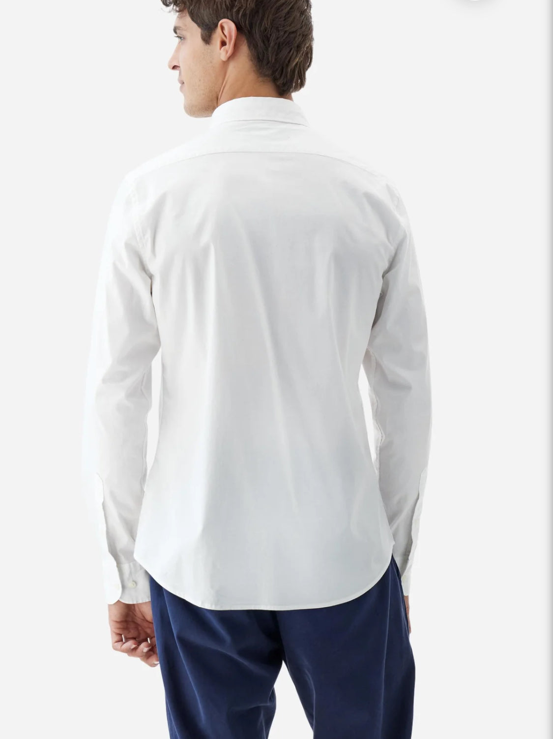 LA MARTINA BASIC Slim-fit cotton shirt with semi-cutaway collar MBC002