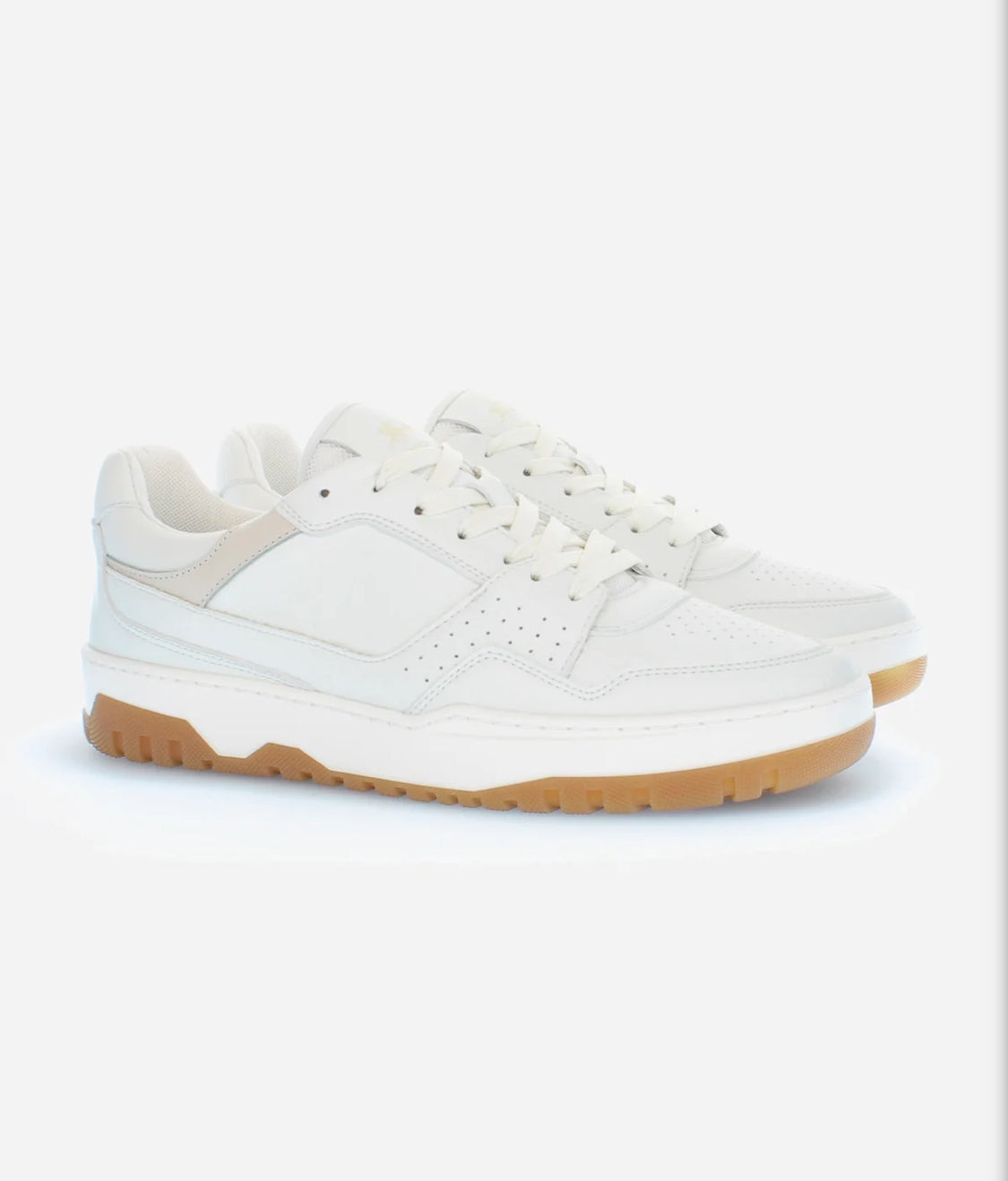 La Martina Women's vintage basketball sneaker in mixed vegetable leather - Field 85 LFW241.500.3000