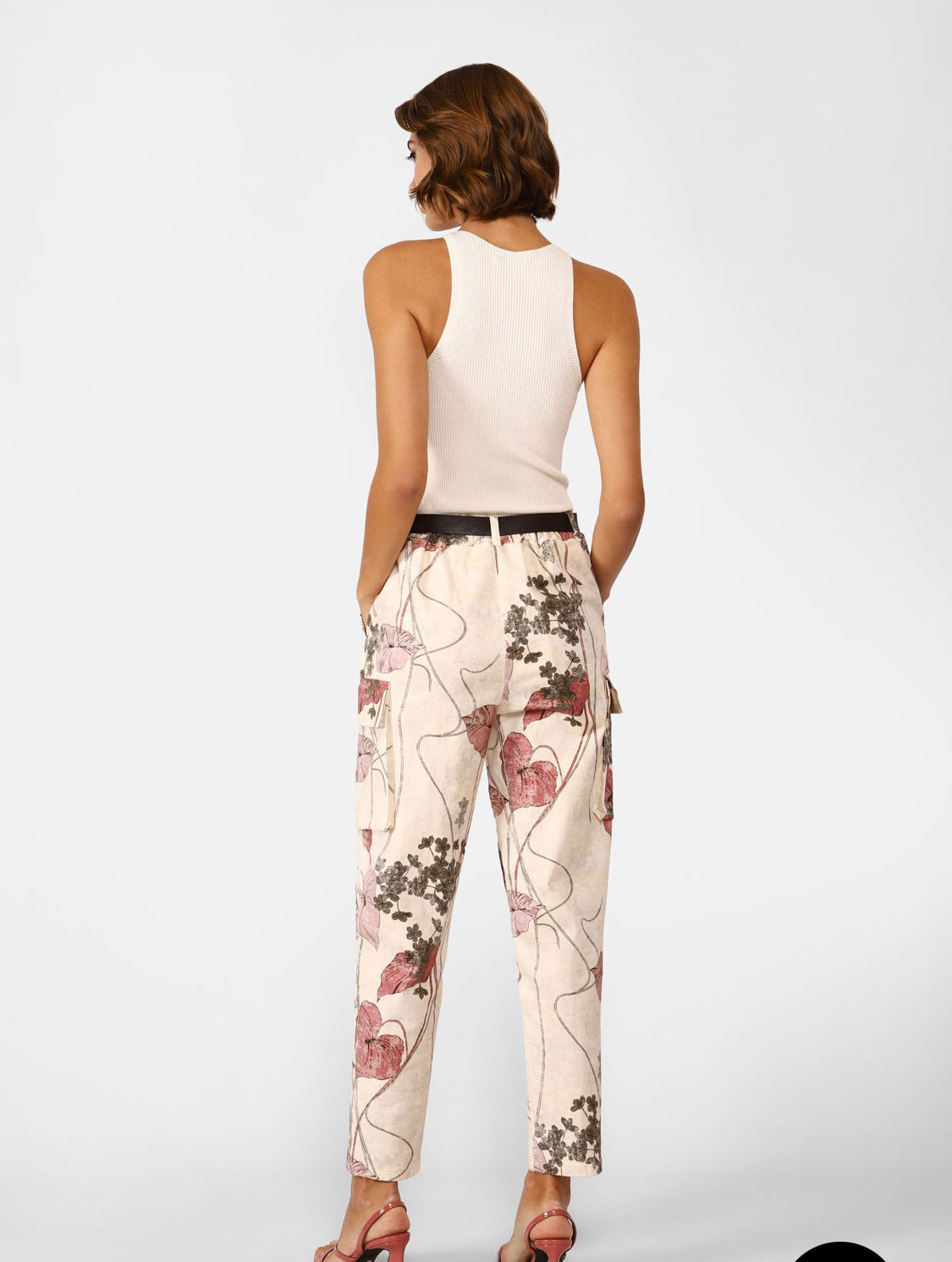 DIXIE WOMAN TROUSER CARGO FLOWER PRINT PDBTUKPA