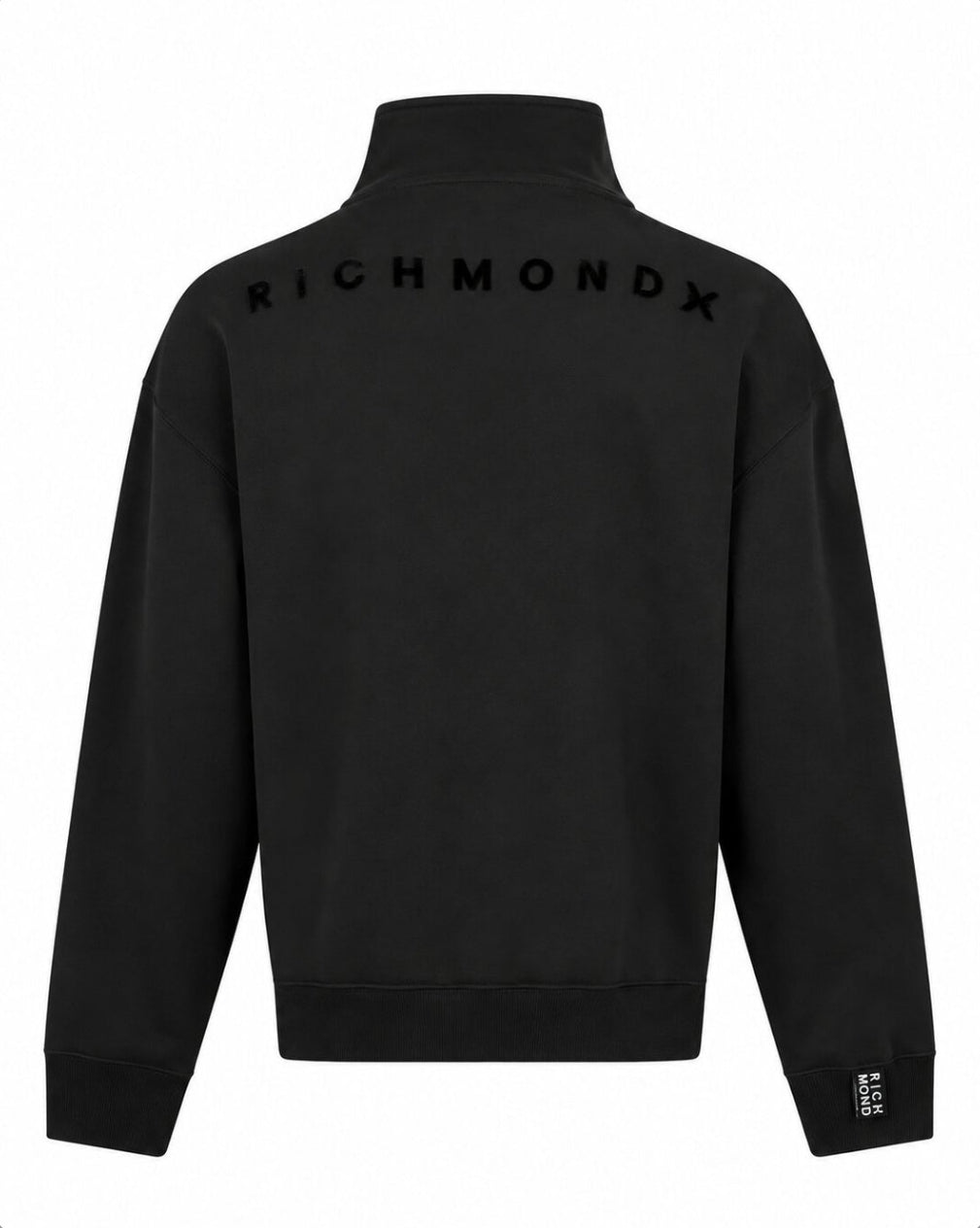 RICHMOND X HALF ZIP SWEATSHIRT BLACK WITH VELVET LOGO
