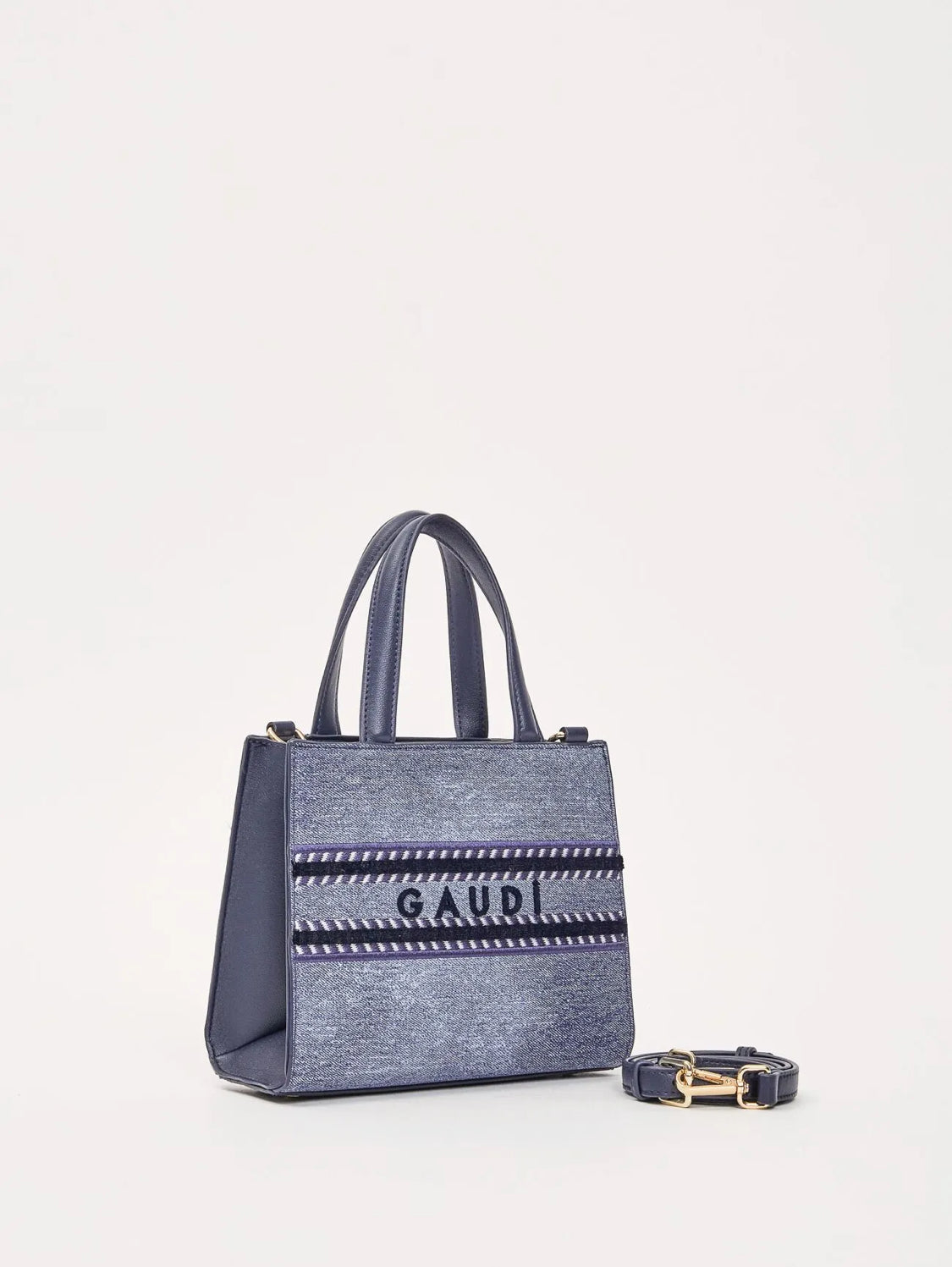 GAUDI Denim-effect shopping bag with shoulder strap V6AE-12741