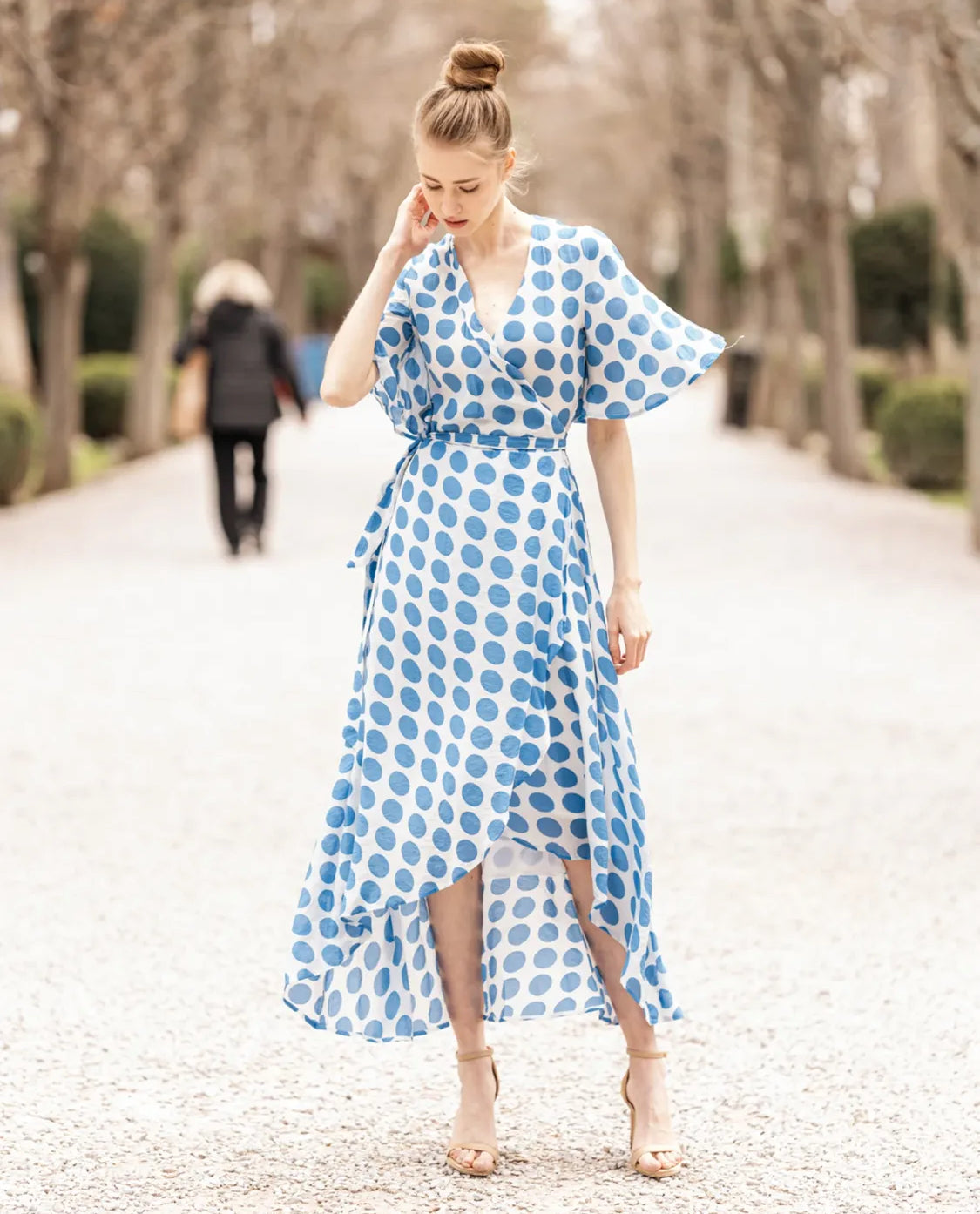 ANONYME WOMAN MIDI DRESS ΣΙΕΛ ΠΟΥΑ