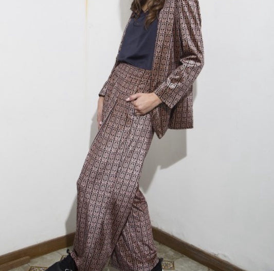 Anonyme prisca geometric velvet trouser A240FP007