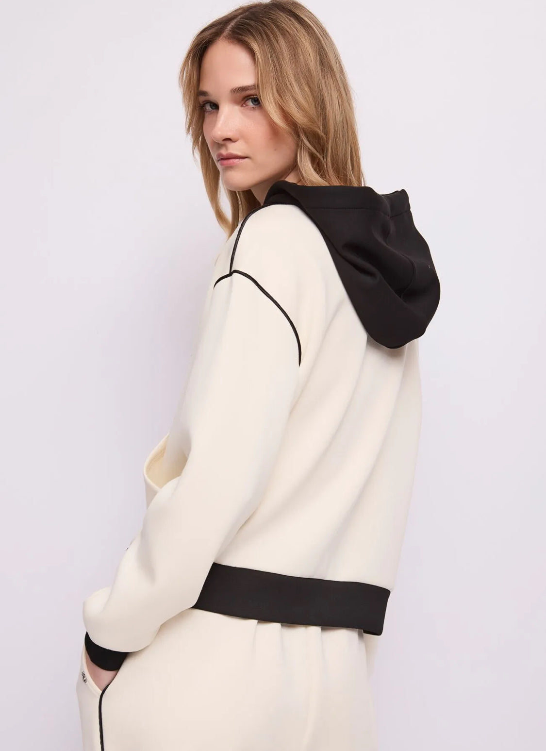 GAUDI White women’s hooded zip-up sweatshirt