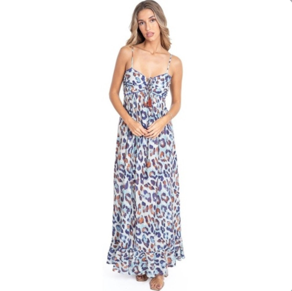 Isla long animal print dress 35384