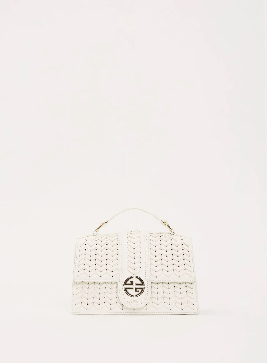GAUDI White faux leather top handle bag v6AE-12862