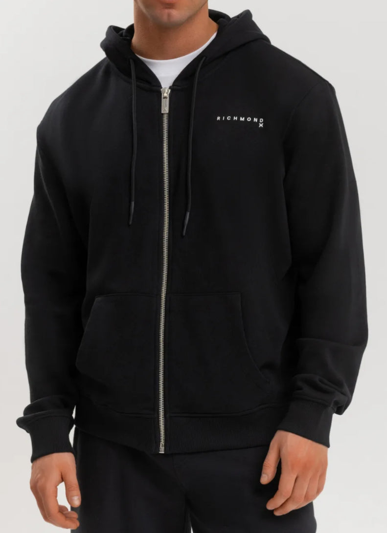 RICHMOND X fleece cardigan hoodie black