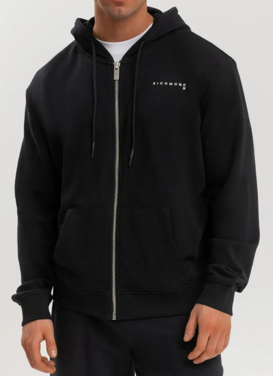 RICHMOND X fleece cardigan hoodie black