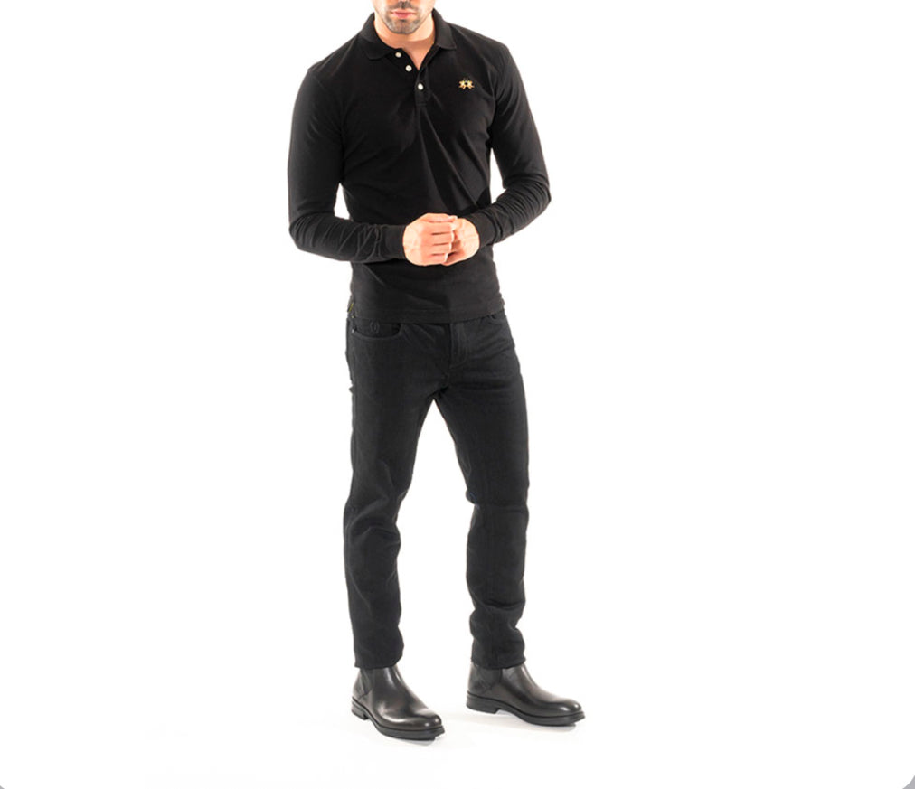 LA MARTINA MAN BASIC LONG SLEEVES POLO SHIRT PIQUET STRETCH CCMP04