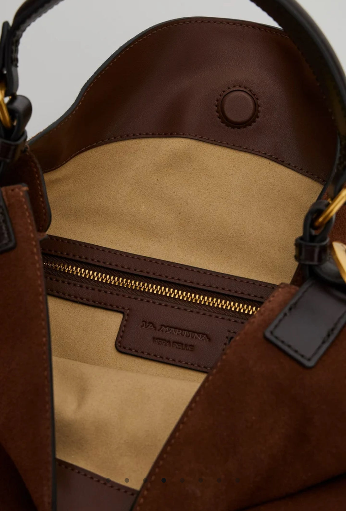 LA Martina Suede hobo bag with leather details - Luna Hobo carry over