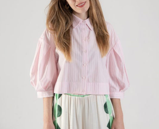ANONYME  SOLID STRIPES SHIRT PINK P46SB243